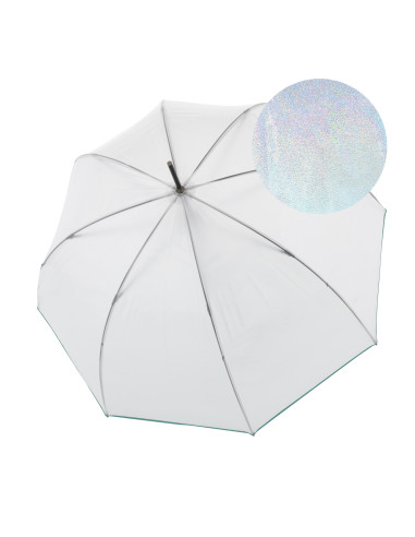 Knirps C.760 Stick Transparent Stardust Agave | Dámský průhledný deštník | Doppler CZ